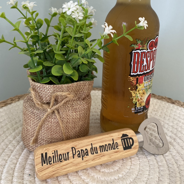 Décapsuleur manche en bois personnalisé 