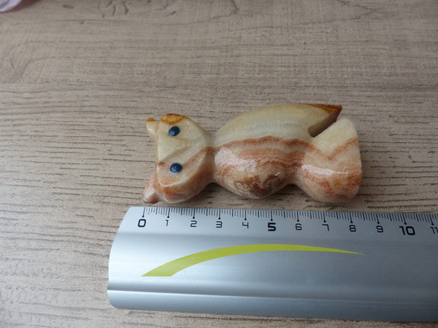 Figurine hibou en pierre sculptée - porte-bonheur vintage pour collection lithothérapie ou décoration naturelle - cadeau animal en pierre