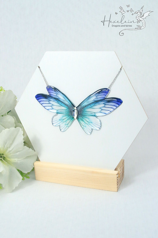 Turquoise and purple fairy necklace