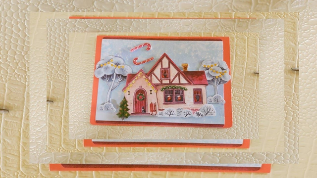 N°13 Carte 3D Noel " le Chat a la porte " 