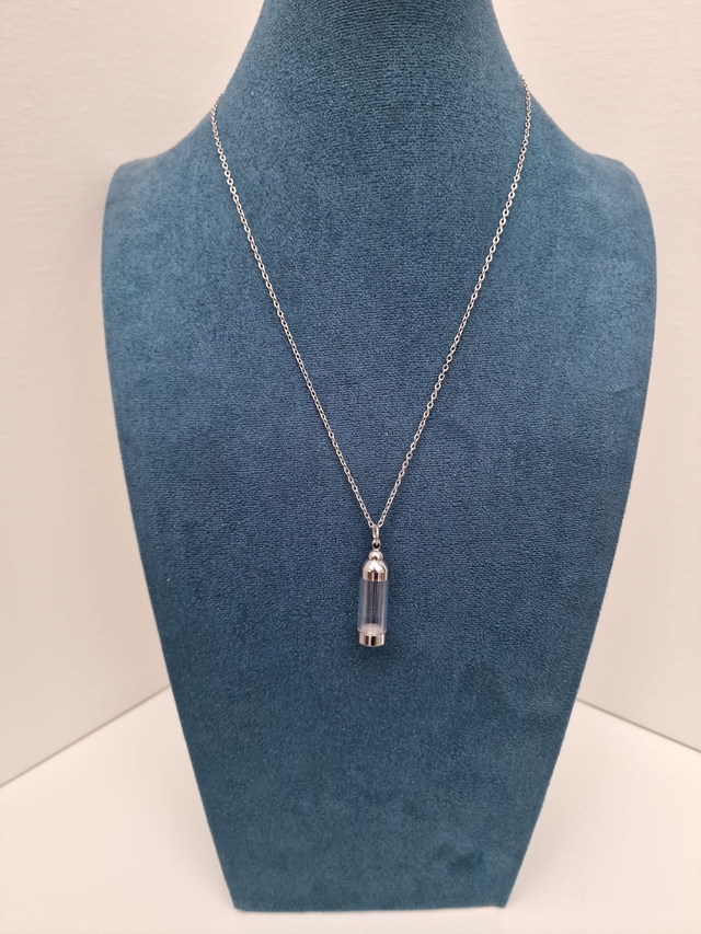 Collier Urne Funéraire Crémation Cendres Cheveux En Acier