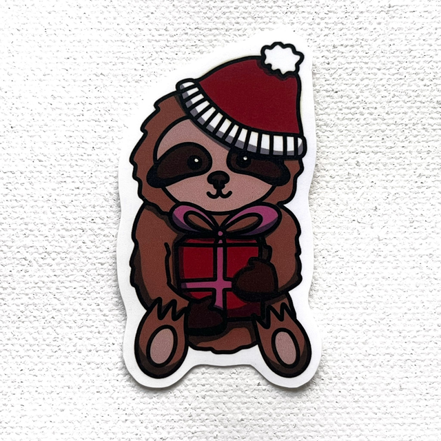 Sticker M Weihnachtsfaultier