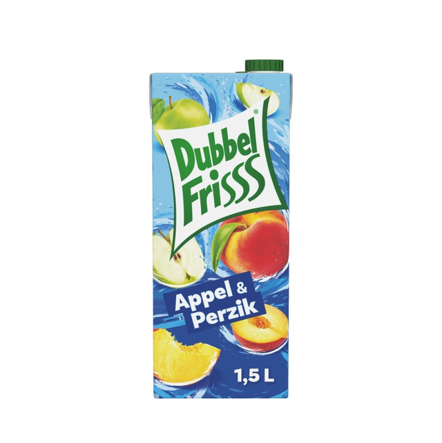 DubbelFrisss Appel &amp; perzik 1,5 liter 