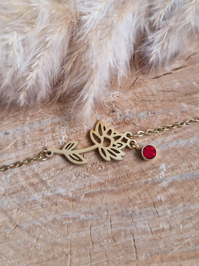 Bracelet "Fleur de Naissance" – Juillet : Nénuphar 