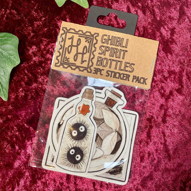 Ghibli Spirit Bottle Sticker Pack (Pack of 3)