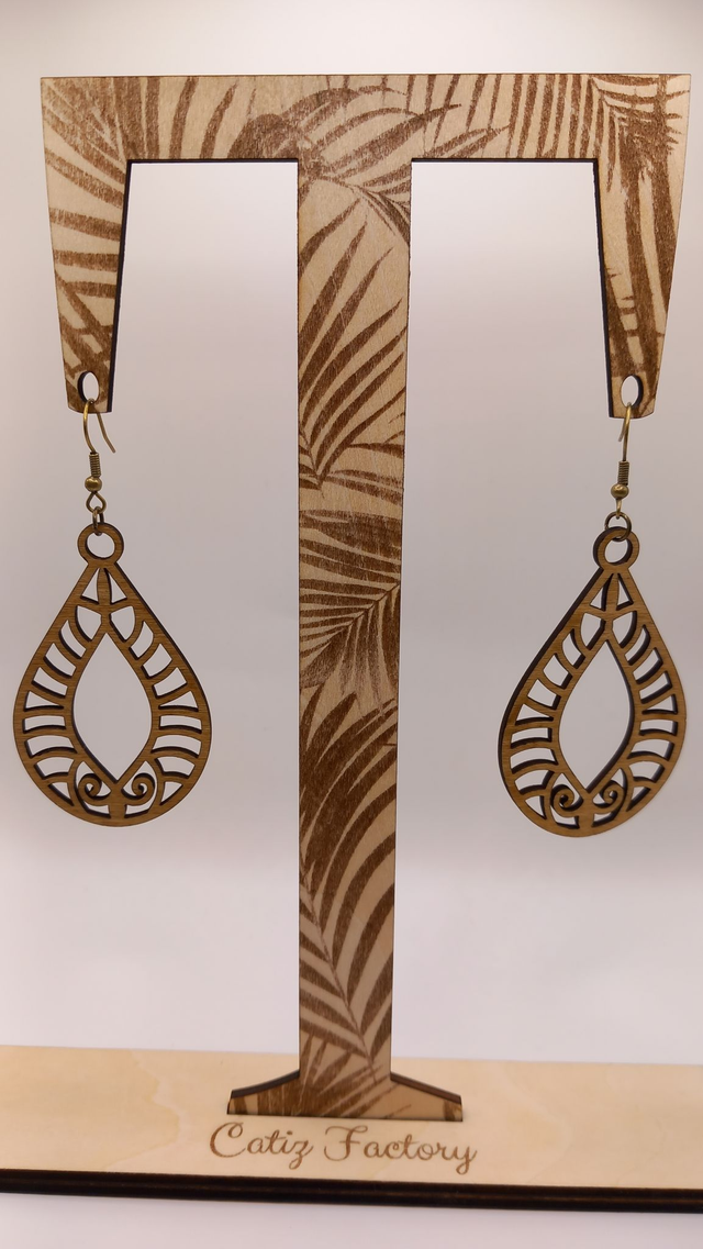 boucles d'oreilles bois