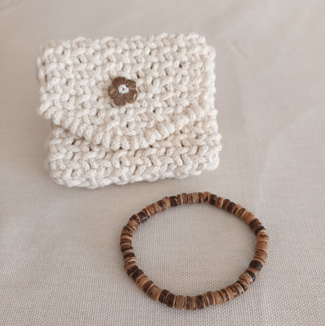 Porte-monnaie macramé coco