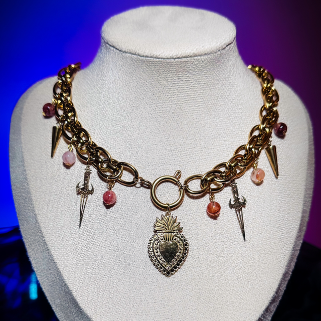 Collier CŒUR SACRÉ quartz hematoide