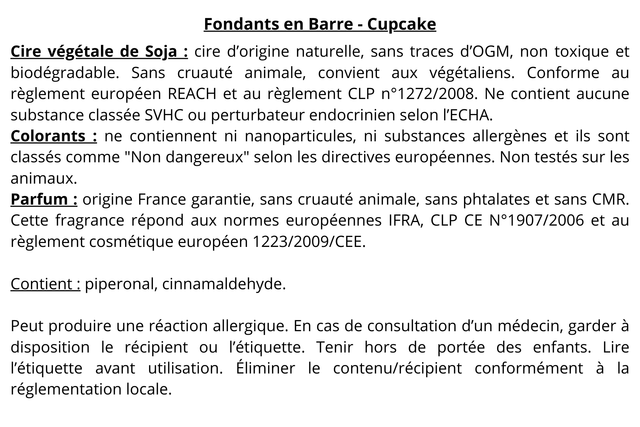 Fondants en Barre - Cupcake