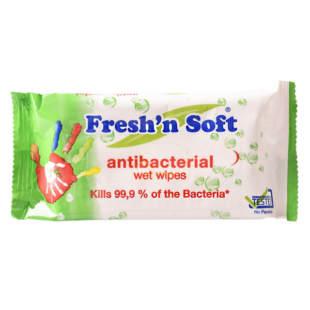 Fresh´n Soft Vlhké antibakteriálne utierky 15 vlhčených obrúskov