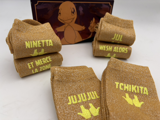 Chaussettes a paillettes tournesol jul phospho