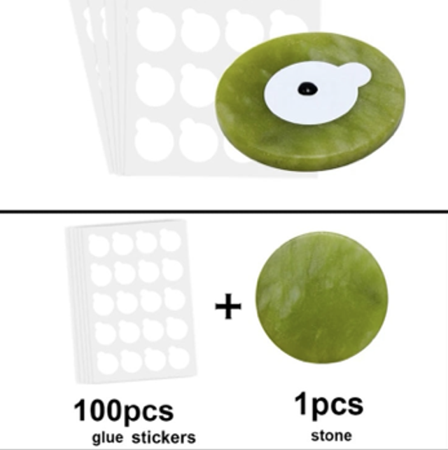 Jade stone &amp; glue stickers