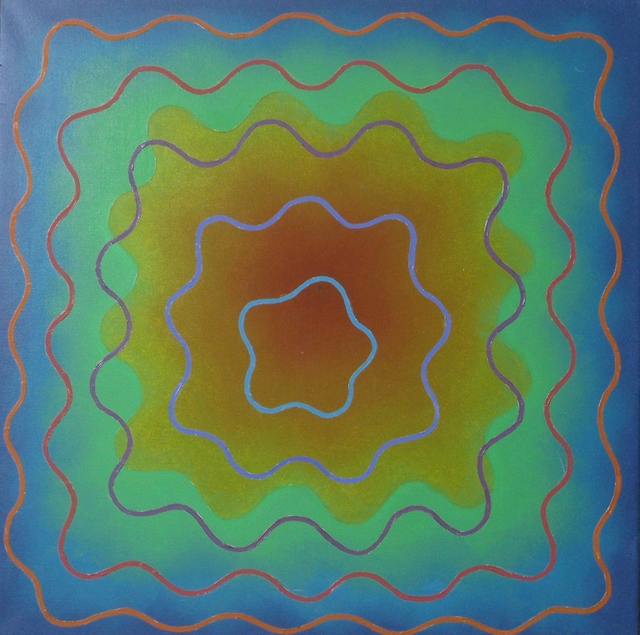 Ekran - fale, 100x100 olej płótno 2014