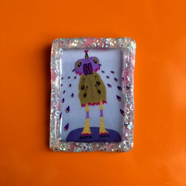 Queer handmade resin frame 