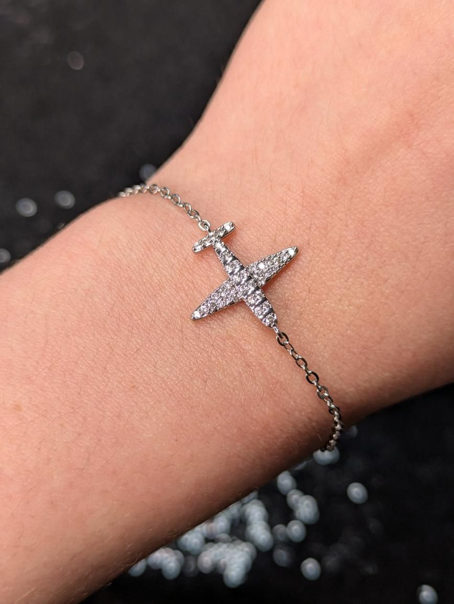 Bracelet zirconium avion