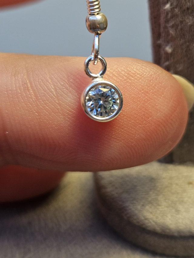 Aquamarine cubic zirconia sterling silver hooks 