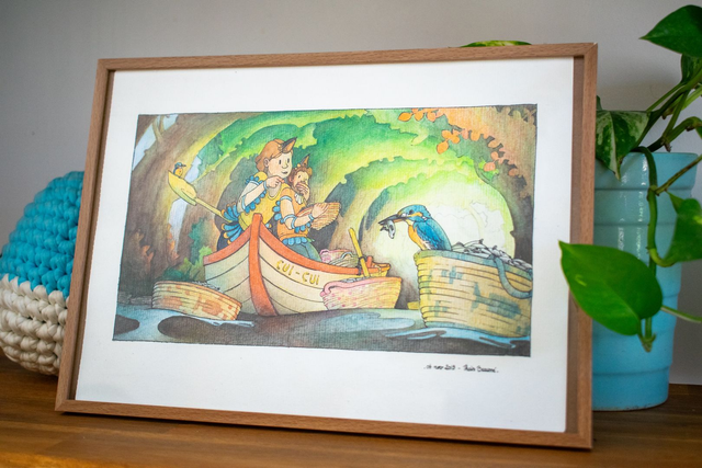 La rivière d&#039;Aeky - Aquarelle - 21 x 29.7 cm