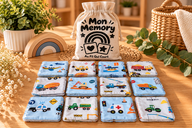  MON MEMORY – Jeu de mémoire en tissu lavable 