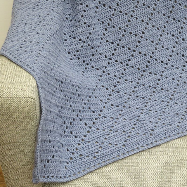 Vintage Babydeken Blauwe Ruit