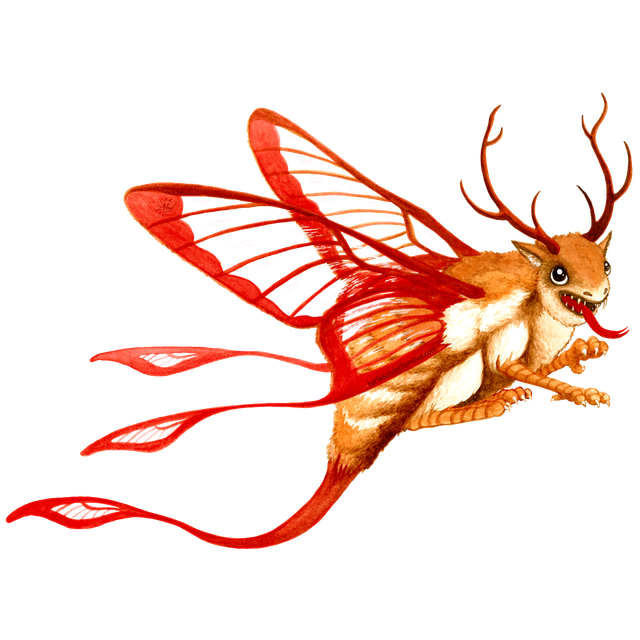 Autocollant - Dragon papillon