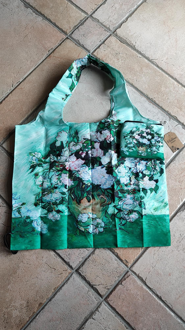 Borsa shopper tascabile Vaso di fiori di Vincent Van Gogh