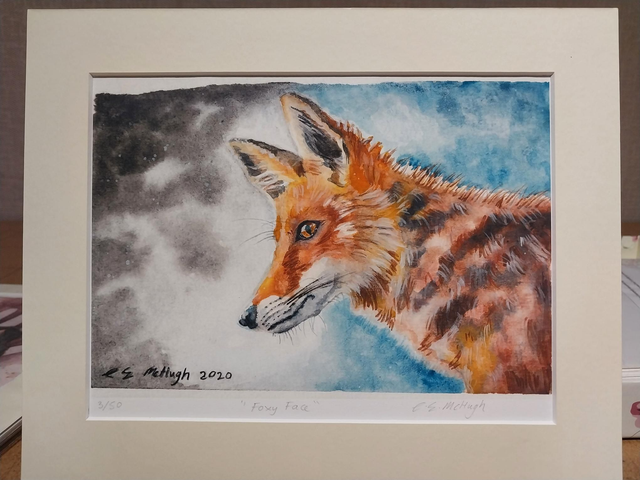 Foxy Face A5 limited edition signed print 