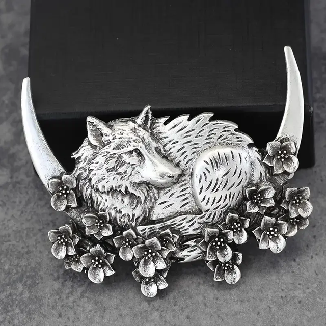 Moon Wolf Hair Clip