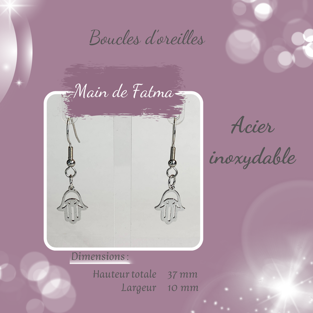 Boucles d&#039;oreilles - Main de Fatma