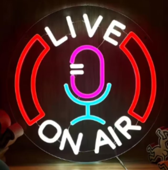 LED lamp neon stijl Live On Air (30x30cm)