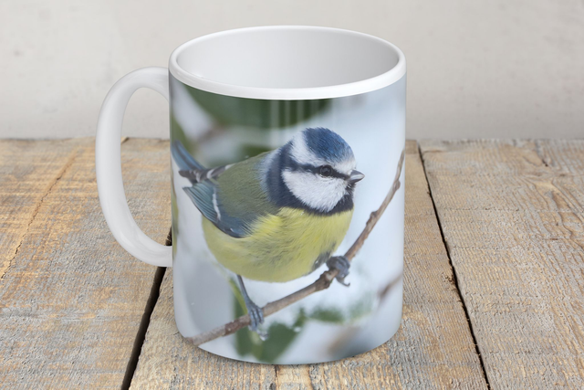 “Beatrice Blue tit in the Snow” Mug  