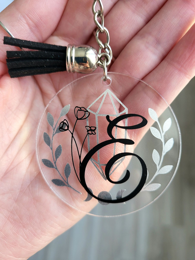 Porte-clé - Initiale & Cristal