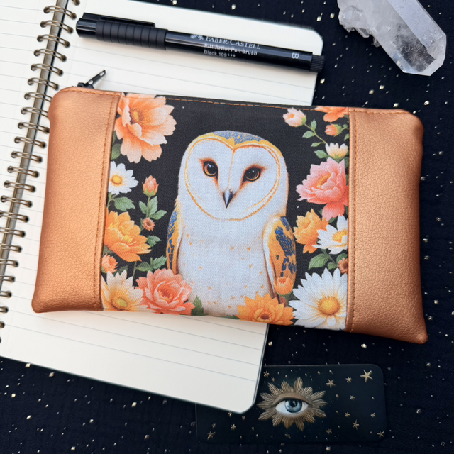Trousse Talisman animal - Chouette orange
