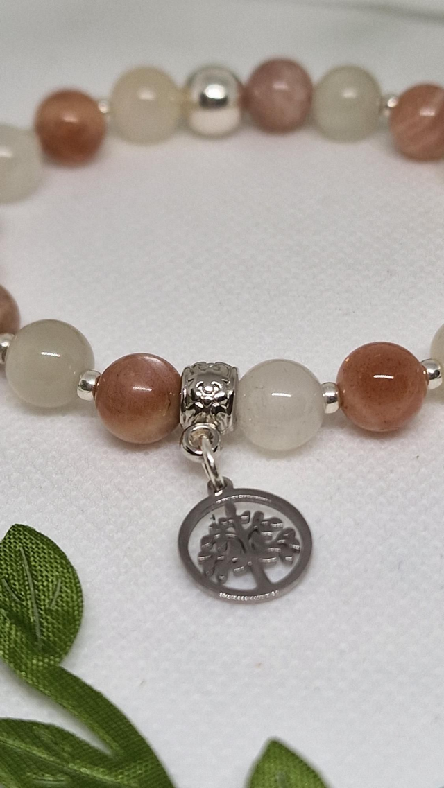 Bracelet Pierre de lune multicolore en 0,8 cm