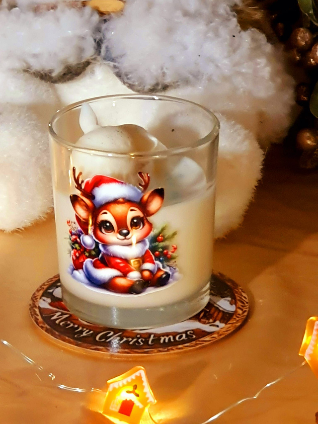 Bougie Noël Biche Cookie Chocolat