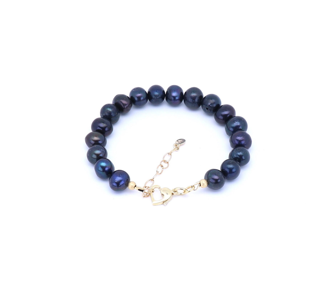 Edles Perlenarmband in tiefem Schwarzglanz - Calypso