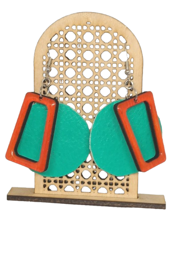 boucle d oreille Fusion d'Ambre et Azur