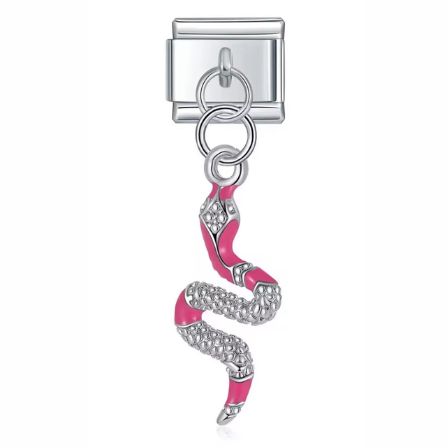 Charm Serpiente Rosa Colgante