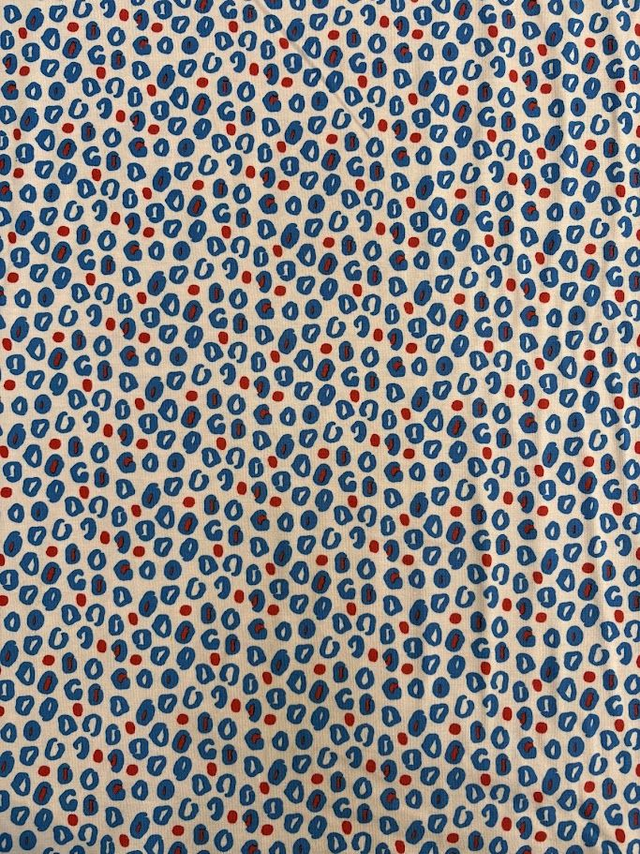 Red &amp; Blue Leopard Spot Cotton Jersey