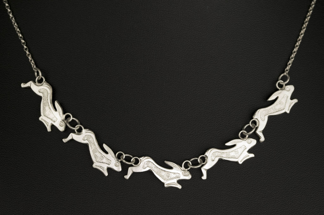 Silver March Hare Necklace