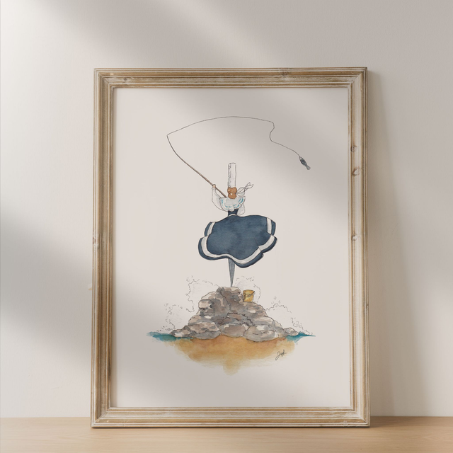 Affiche 30x40 - Bigoudène - La Pêche
