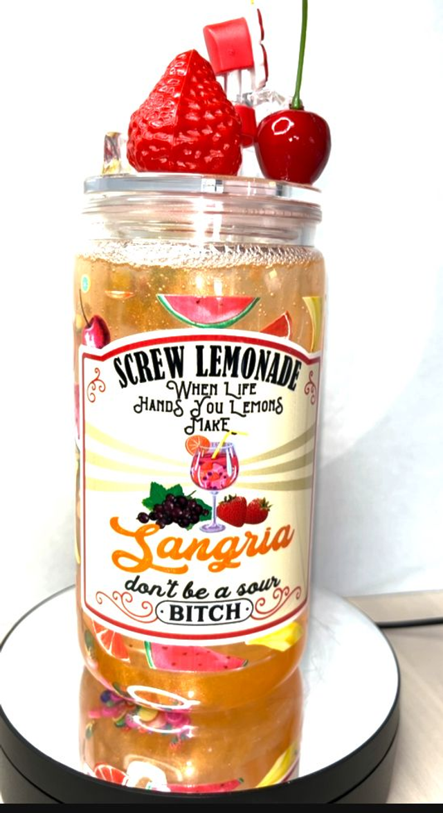 GOBELET CANETTE BOULE A COKTAILS PAILLETTES   SANGRIA 