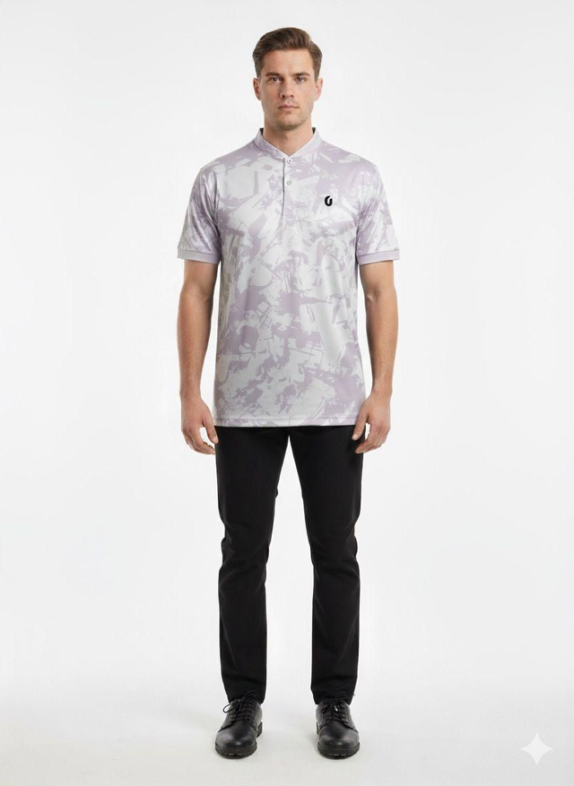 GRUNGE PRINT POLO - WHITE