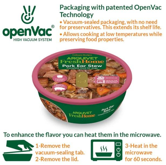 Ragoût d'oreilles de porc / FreshHome - 9 bols x 280 Grs = 2.520 Kg - Arquivet / ARQ1403