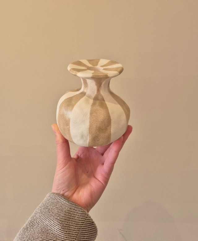 Kandelaar beige strepen