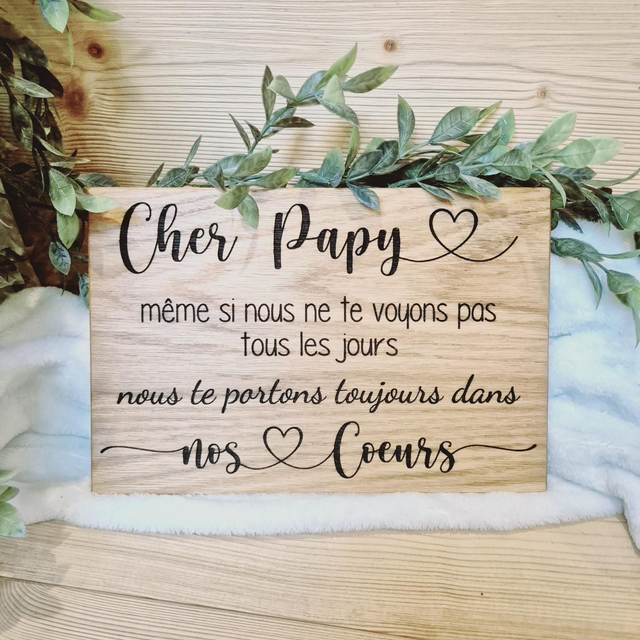 Plaque souvenir en Chêne, personnalisable