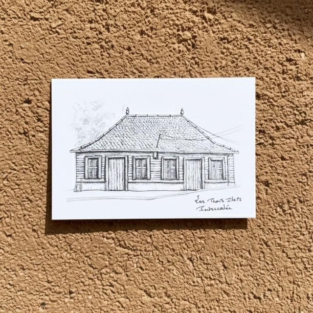 Carte postale blanc A6 - case créole #1 - Les Trois Ilets - Martinique - reproduction