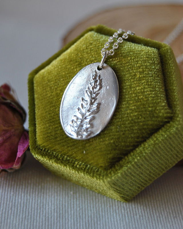 Collier en argent - feuille de fougère – collection "empreintes botaniques"