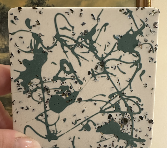 SET OF 2 SQUARE SPLATTER COASTERS