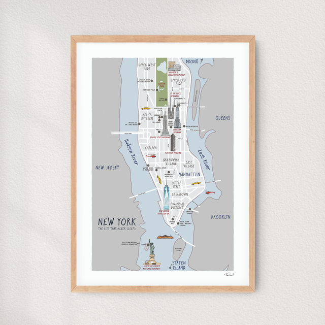 &#039;New York Map&#039; art print