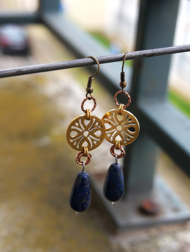 Boucles d'oreille Cercle fleuri 3